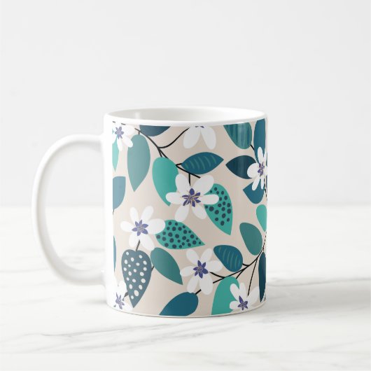 Floral seamless pattern. Beautiful white Koffiemok (Links)