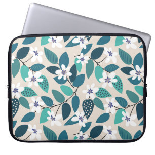 Floral seamless pattern. Beautiful white Laptop Sleeve