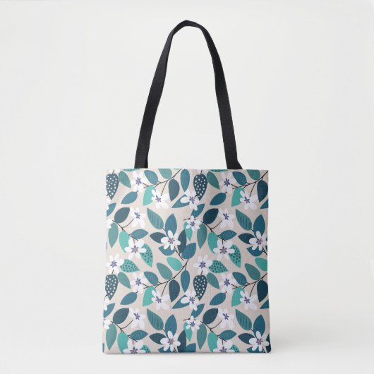 Floral seamless pattern. Beautiful white Tote Bag (Voorkant)