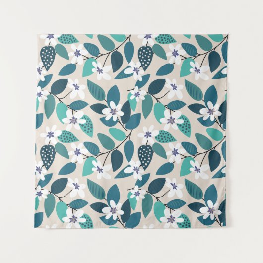 Floral seamless pattern. Beautiful white Wandkleed (Voorkant)