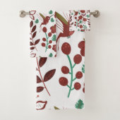 Floral seamless pattern birds and butterflies bad handdoek (Insitu)