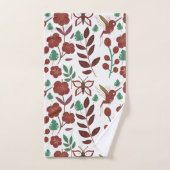 Floral seamless pattern birds and butterflies bad handdoek (Handdoek)