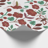 Floral seamless pattern birds and butterflies cadeaupapier (Hoek)