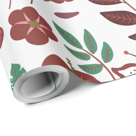 Floral seamless pattern birds and butterflies cadeaupapier (Rol Hoek)