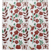 Floral seamless pattern birds and butterflies douchegordijn (Voorkant)