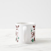 Floral seamless pattern birds and butterflies espresso kop (Achterkant)
