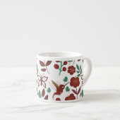 Floral seamless pattern birds and butterflies espresso kop (Voorkant rechts)