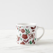 Floral seamless pattern birds and butterflies espresso kop (Rechts)