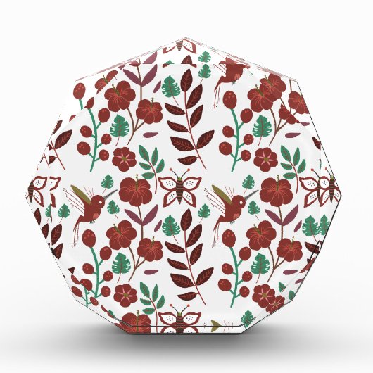 Floral seamless pattern birds and butterflies fotoblokken (Voorkant)