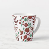 Floral seamless pattern birds and butterflies latte mok (Rechterhoek)