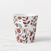 Floral seamless pattern birds and butterflies latte mok (Voorkant)