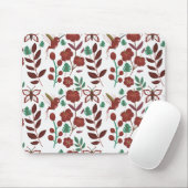 Floral seamless pattern birds and butterflies muismat (Met muis)