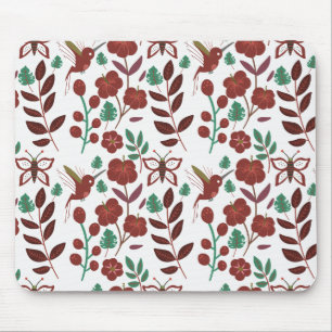 Floral seamless pattern birds and butterflies muismat