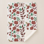 Floral seamless pattern birds and butterflies sherpa deken (Voorkant)