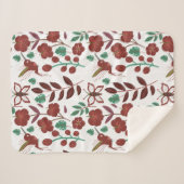 Floral seamless pattern birds and butterflies sherpa deken (Voorkant (horizontaal))