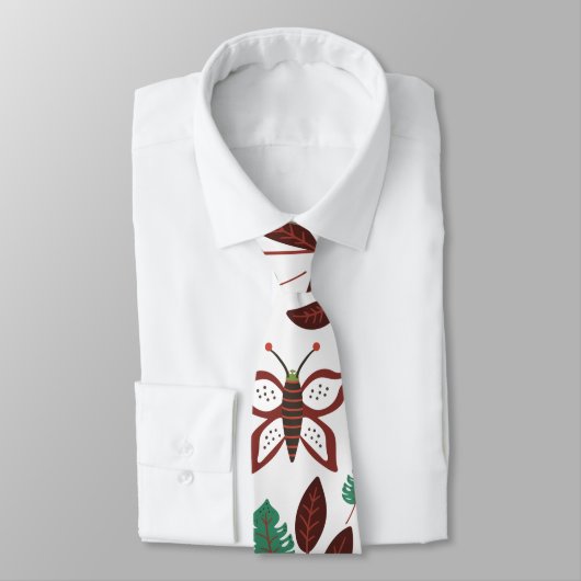 Floral seamless pattern birds and butterflies stropdas (Gebonden)