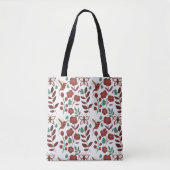 Floral seamless pattern birds and butterflies tote bag (Voorkant)