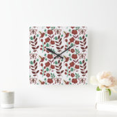 Floral seamless pattern birds and butterflies vierkante klok (Huis)