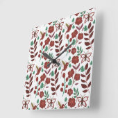 Floral seamless pattern birds and butterflies vierkante klok (Hoek)