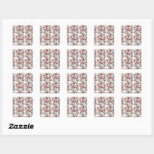 Floral seamless pattern birds and butterflies vierkante sticker (Vel)
