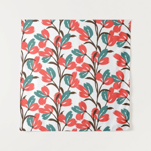 Floral seamless pattern. Cute floral background. P Wandkleed (Voorkant)