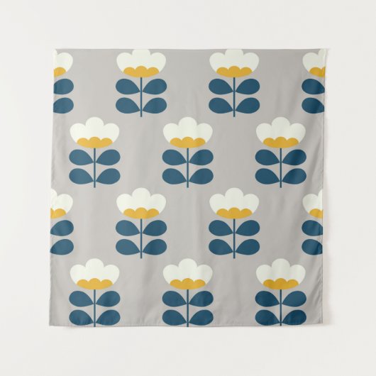 Floral seamless pattern design. Scandinavian style Wandkleed (Voorkant)