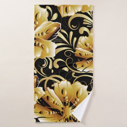 Floral seamless pattern. Flourish 3d wallpaper. Or Badhanddoek (Badhanddoek)
