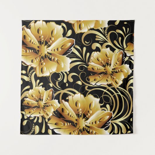 Floral seamless pattern. Flourish 3d wallpaper. Or Wandkleed (Voorkant)