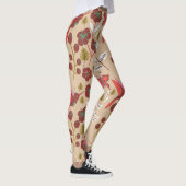 Floral seamless pattern flowers, birds, butterfly leggings (Rechts)