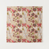 Floral seamless pattern flowers, birds, butterfly wandkleed (Voorkant)