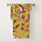Floral seamless pattern flowers, butterfly, red bad handdoek (Insitu)
