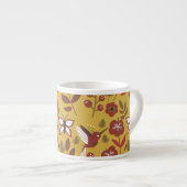 Floral seamless pattern flowers, butterfly, red espresso kop (Voorkant rechts)
