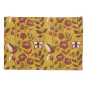 Floral seamless pattern flowers, butterfly, red kussensloop (Achterkant-Links)