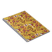 Floral seamless pattern flowers, butterfly, red notitieboek (Rechterzijde)