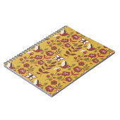 Floral seamless pattern flowers, butterfly, red notitieboek (Linkerzijde)