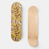 Floral seamless pattern flowers, butterfly, red persoonlijk skateboard (Voorkant)