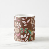 Floral seamless pattern flowers, leaves, butterfly koffiemok (Center)