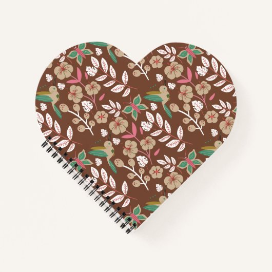 Floral seamless pattern flowers, leaves, butterfly notitieboek (Voorkant)