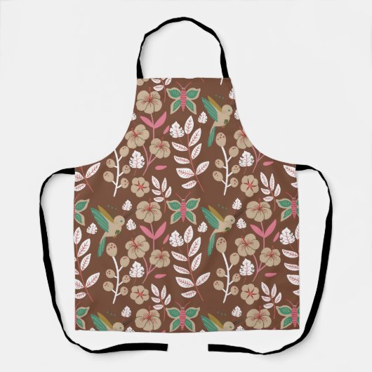 Floral seamless pattern flowers, leaves, butterfly schort (Voorkant)