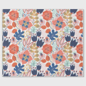 Floral seamless pattern on white. Abstract backgro Cadeaupapier (Vlak)