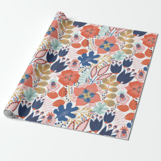 Floral seamless pattern on white. Abstract backgro Cadeaupapier