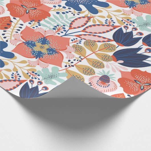 Floral seamless pattern on white. Abstract backgro Cadeaupapier (Hoek)