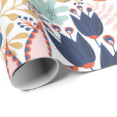 Floral seamless pattern on white. Abstract backgro Cadeaupapier (Rol Hoek)