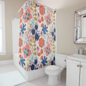 Floral seamless pattern on white. Abstract backgro Douchegordijn (In situ)