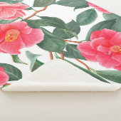 Floral seamless pattern, red camellia flowers with sherpa deken (3/4)