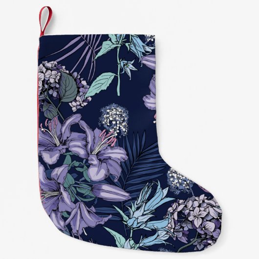 Floral seamless pattern. There are Lily, Hydrangea Kleine Kerstsok (Voorkant)