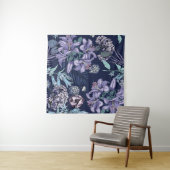 Floral seamless pattern. There are Lily, Hydrangea Wandkleed (In Situ (horizontaal))