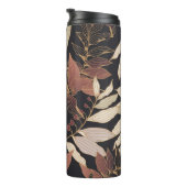 Floral seamless pattern with leaves on a dark back thermosbeker (Geroteerd rechts)