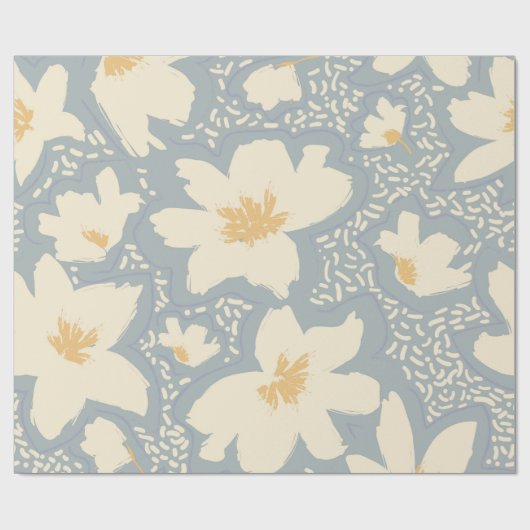 Floral seamless pattern with lines and abstract ha cadeaupapier (Vlak)