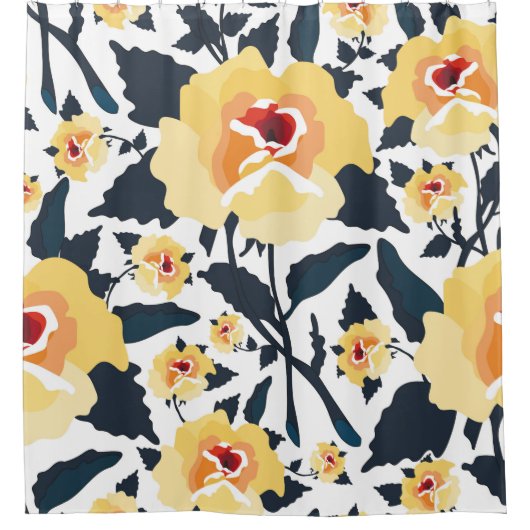 Floral seamless pattern with roses. seamless texti douchegordijn (Voorkant)